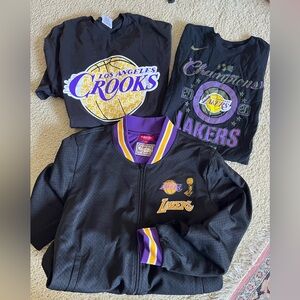 Mitchell & Ness lakers track jacket L. And 2 Lakers T-Shirts. M